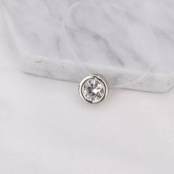 8mm Dazzling CZ Pendant Invisible Floating Necklac - Picture 2 of 7